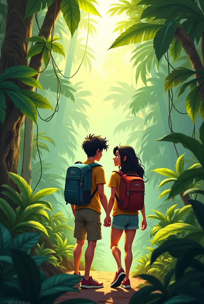 Two friends In the jungle and his shirts name is Abdullah and Zeeshan