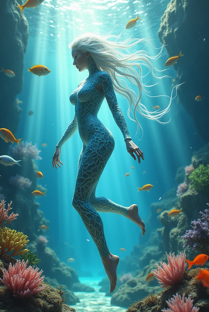 Photo,-take-,wide angle image, Best Quality, full body nadando entre los arrecifes, surrounded by colorful fish,full body,-(full body),((full body)),(((full body))),(((She doesn't wear clothes because her skin and her intricate and complex tattoos that give off the light from within the goddess are like molten metal between intense reds and yellows.,that make up beautiful and intricate filigrees and star maps all over the body from head to toe, arms, legs, hands, neck, chest, buttocks, back, formed by thousands of small stars, which form a tiny lingerie that partially covers the genitals and breasts of the goddess,)))completo en HD 4K 3D 8k, hyperrealistic, beautiful athletic goddess enchanted, ethereal Greek goddess, ridiculously long platinum black hair (((blown in the wind))), (((Whole body )))surrounded by ambient light, lightning bolts, magical, Very detailed, intriguing, beautiful superhero style, storm, underwater landscape in the sea submerged swimming, floating,((((highly realistic woman, high fantasy background, elegant lighting, mythical, surreal, majestic, goddess aura, Annie Leibovitz style. )))), (((((Goddess, without any clothes at all))))),Naked showing her ass cheeks while swimming next to us,I see her pubis she has a lot of curly hair on the pubis and the vagina that moves with the waves,and I see her huge perfect breasts, turgentes, hard, size 155, CV with some brown stiff nipples, excited,
(( Photografía de ultra alta calidad, Maximum quality,white:2.0)),(White skin:2.0),Portrait of a female god,(god Shii:2.0),(fantasy digital art: 2.0), (Close-up of the whole body: 2.0), (super sexy: 2.0), (Diffuse reflection of light:2.0),BREAK(The background is beautiful Shii Aurora:2.0),(Beautiful Shii face,Detailed face,Beautiful Shii skin textura:1.3,Beautiful Shii hair),(Detailed hands:2.0) , (face quality: 2.0)(masterpiece, Distinguished Quality, similar a
