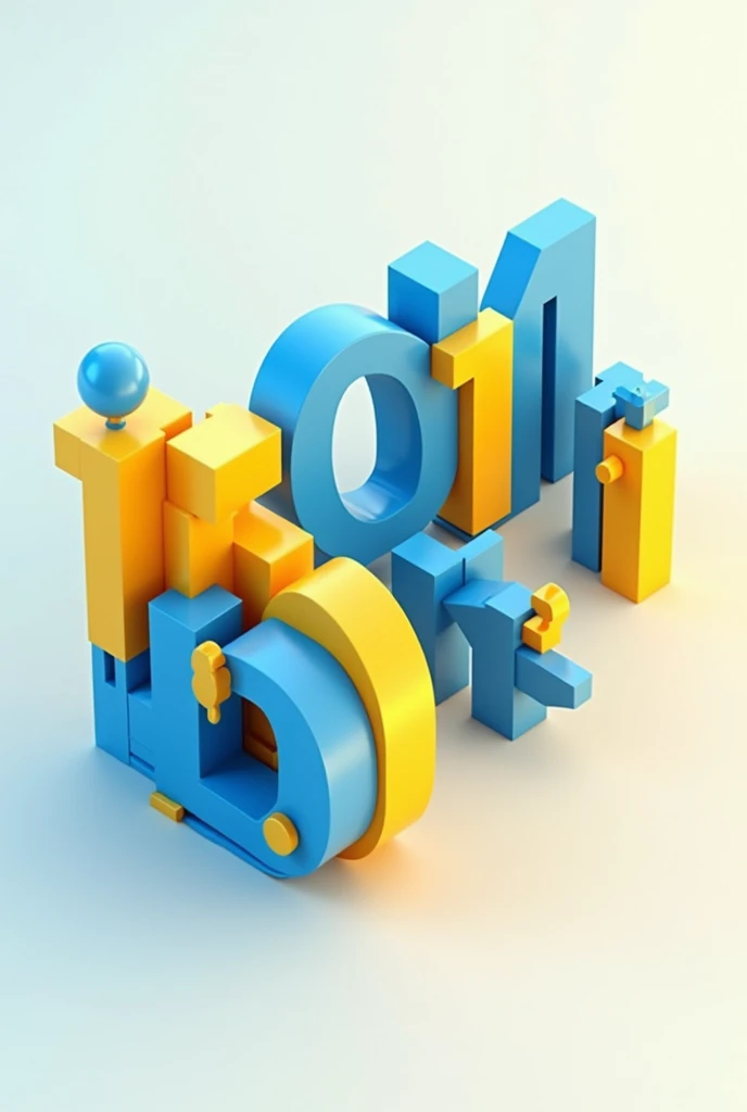 create image with numbers 10111 in blue and yellow