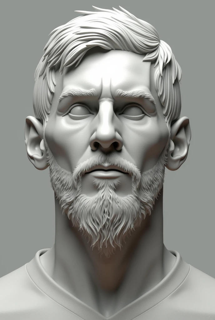 Frontal mold of Messi&#39;s face 
