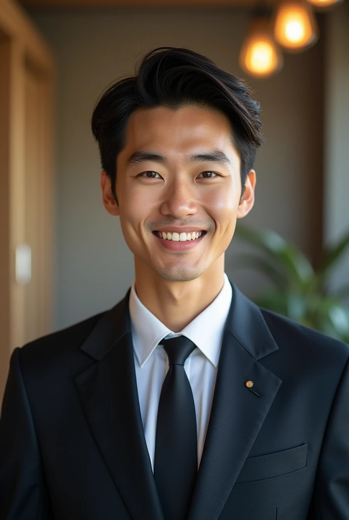 good looking, rich, And a smiling Japanese man in a suit、young、Gentle atmosphere