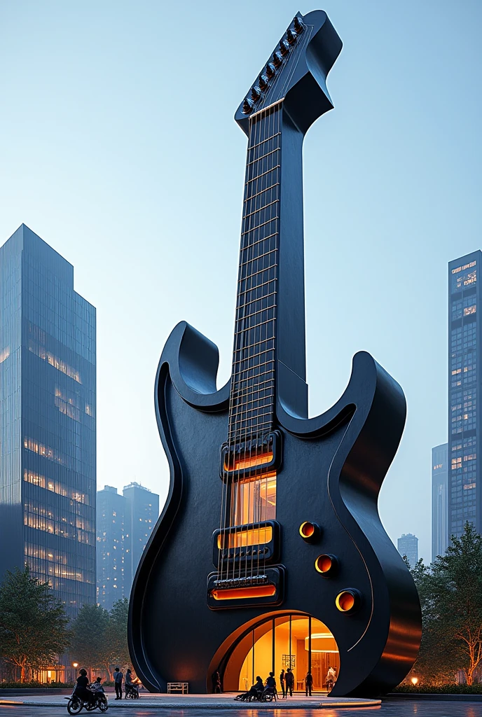 Guitar-shaped building