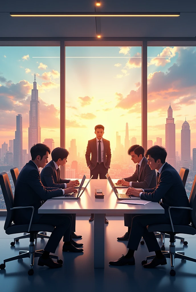 “Create an image in the style of Makoto Shinkai of company plans to increase its production next year."