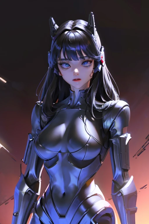(masterpiece),(Highest quality),(Super detailed),(Best illustrations),(Best Shadow),(Absurd),(Detailed Background),(so beautiful), 16K, 8K, 4K,(Best Shadow),bunny girl,empty eyes,robotization,woman ,big bust,Robot Joint ,Metal skin,Black Suit,long hair,a suit that covers the whole body,tight bodysuit,robot raiden shogun