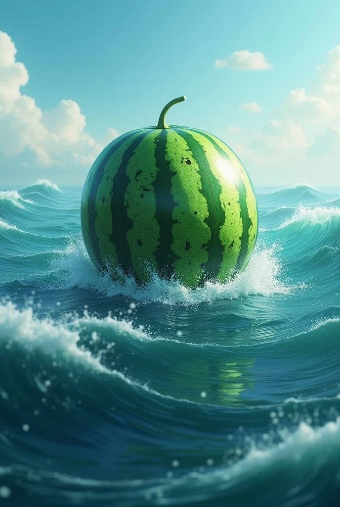 masterpiece, Highest quality, High resolution, High definition、Watermelon crossing the sea、