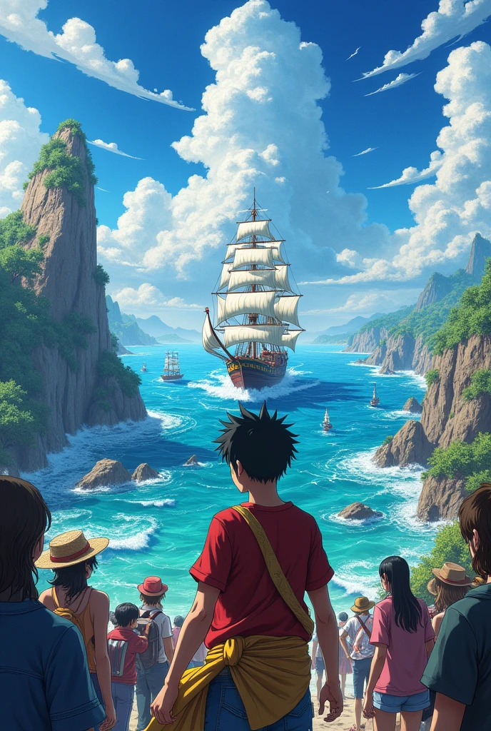 One piece semi realistic wallpaper 
