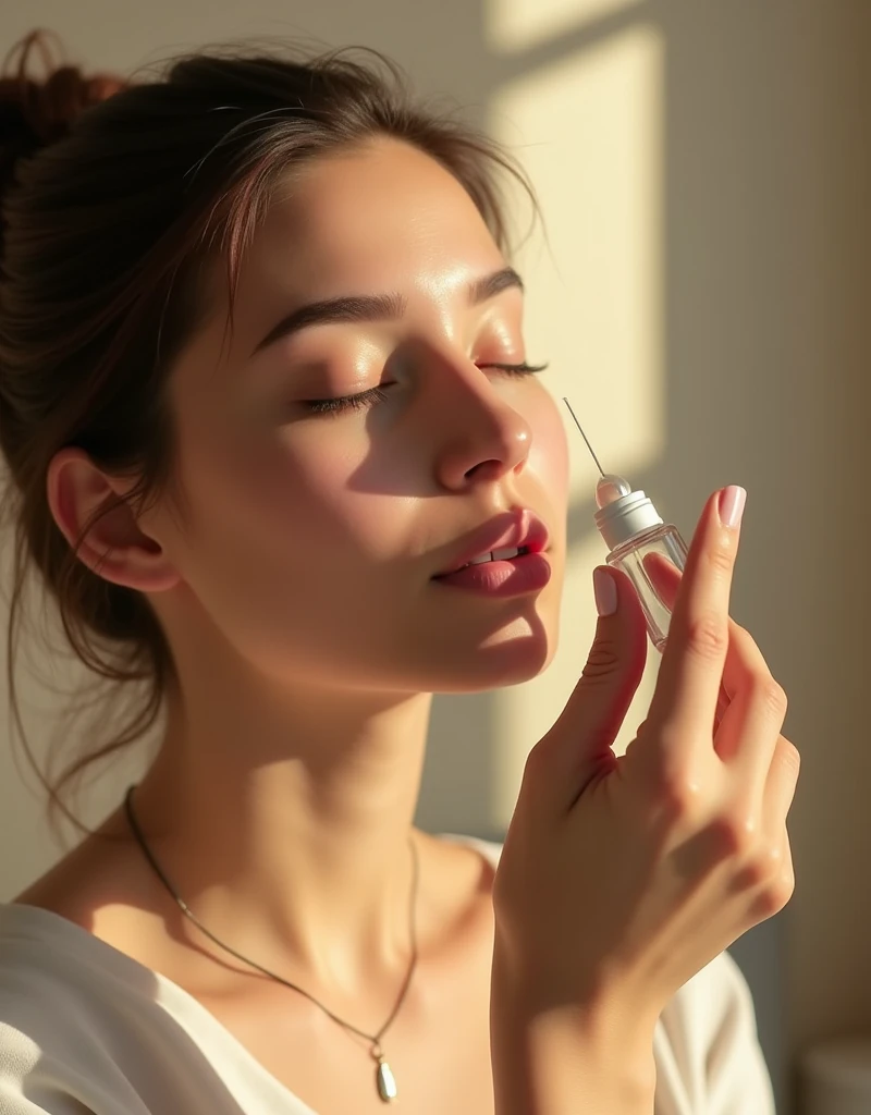 woman putting drops in her eyes