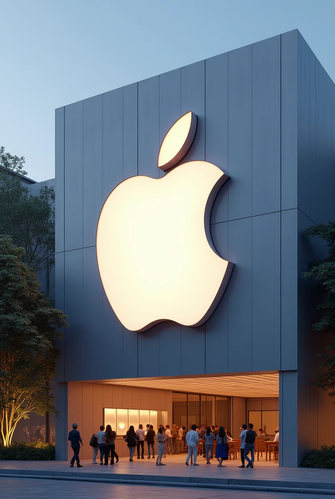Apple logo on a building 