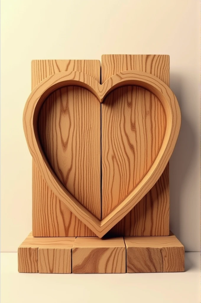 Generate an image illustrating the word "love" under the concept of pictorialization. Material madera