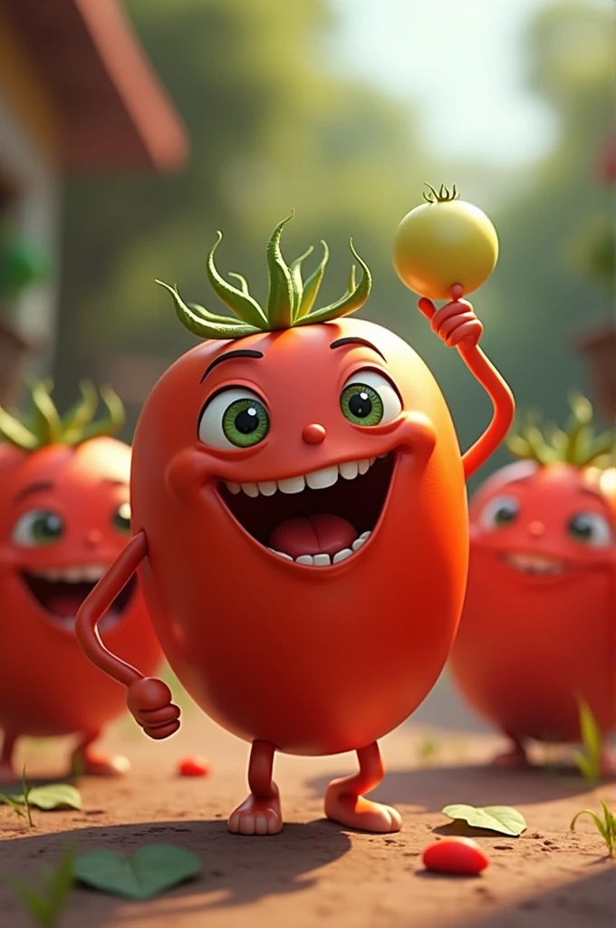 Animated tomatoes with body