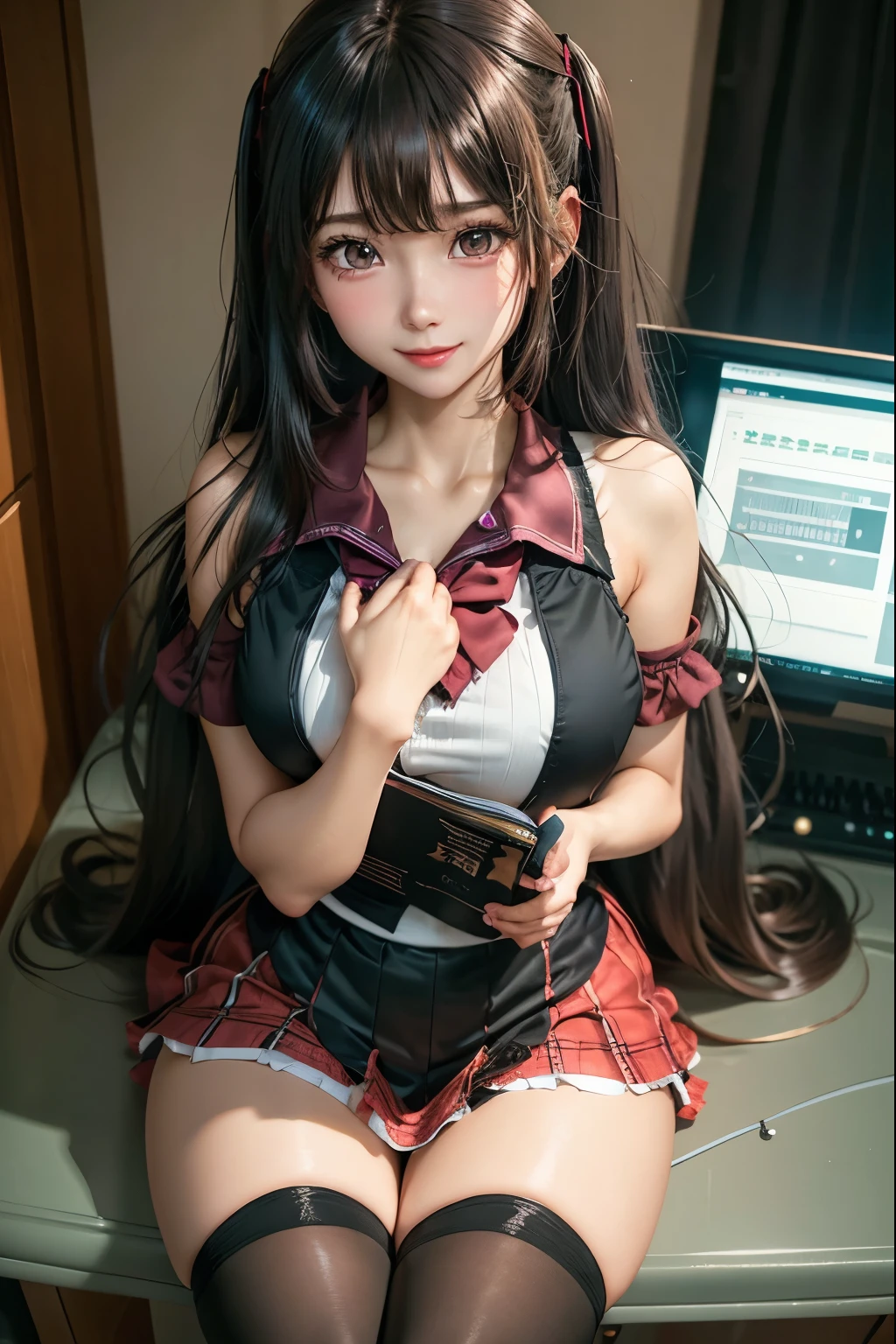 high school girlブレザー、high school girl、Red checked skirt、JK Style、Jacket、smile、garter、Knee socks、Panty stocking、Otherworldly beauty、Really cute、boredom、Extraordinary beauty、Dark black eyeshadow、sorrow、Good skin radiance、Long Hair Straight Hair、Dark Gothic Makeup、暗いsmile、Beautiful woman、Stained Glass Background、On the table、Highest quality、5 reference books、Sweat glistens on my chest、Sweat glistens on my face、Thigh sweat、sweating、Black frill East size Regular size、Dark pink hair、2、Sweat on your thighs、Sweat a lot and become sticky。、My thighs are sticky and shiny、Sweating on thighs and chest、Small breasts、Slightly slim、Sweating all over the body、Ah, I play the synthesizer.、sit and play an instrument、Thin legs、Two people、Lesbian couple、hug、私の女友達はReally cute顔をしている、My female friend has a very beautiful face.、Do lesbian play、Super straight hair、Extremely fair skin、Play the synthesizer、Sexy expression、Sitting in front of a synthesizer instrument、The expression of someone who is trying to hold back from masturbating、Panting expression、Ecstatic expression、Working with synthesizers、Playing a keyboard instrument、