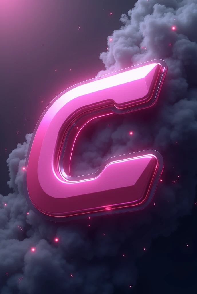 Smoke logo of the letters C. and And. in pink capital letter in three d of the future