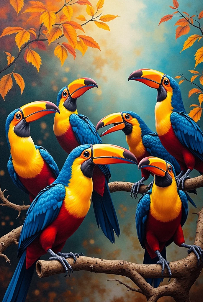 Painting of barranquero birds and tutorials that stand out in the image