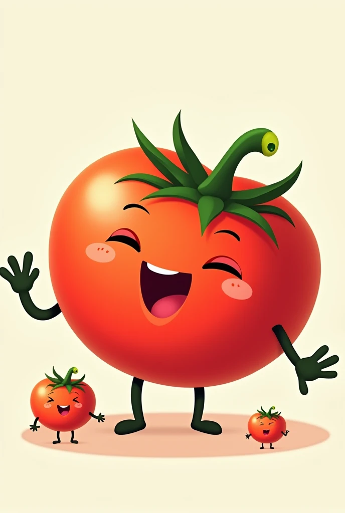Animated tomatoes with body without background