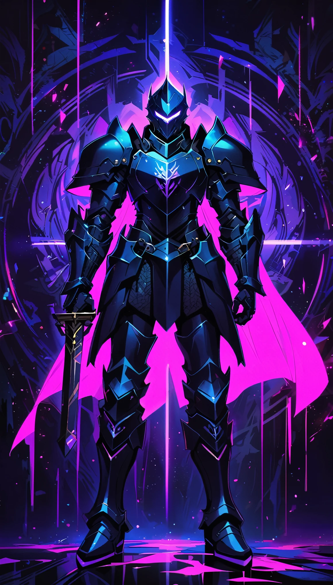 blacklight,full body,look at view,Armored Knight,high resolution,wallpaper,