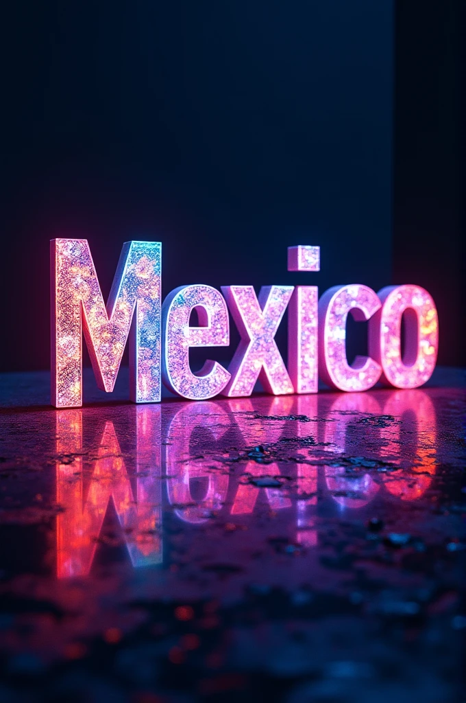 word that says Mexico that looks phosphorescent