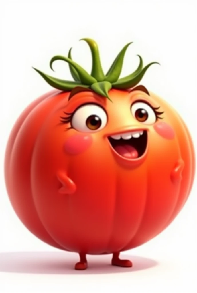 Animated tomato with body without background 