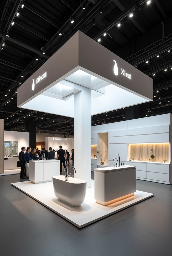 Design of a faucet fair stand with space for the staff who attend the stand