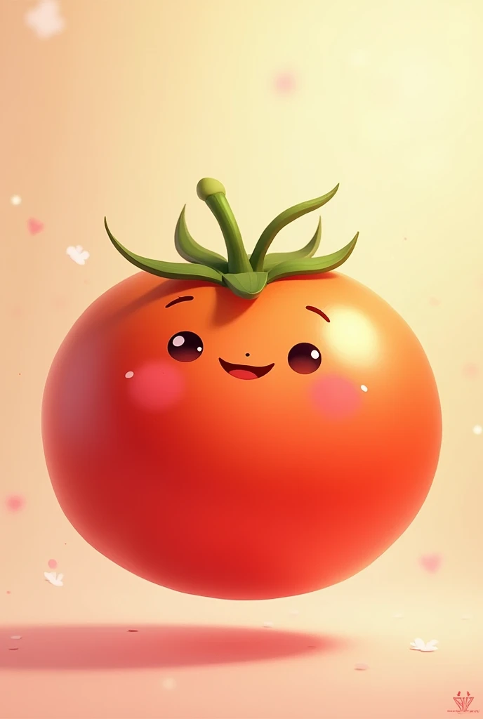 Cute and tender animated tomato with a bottomless body