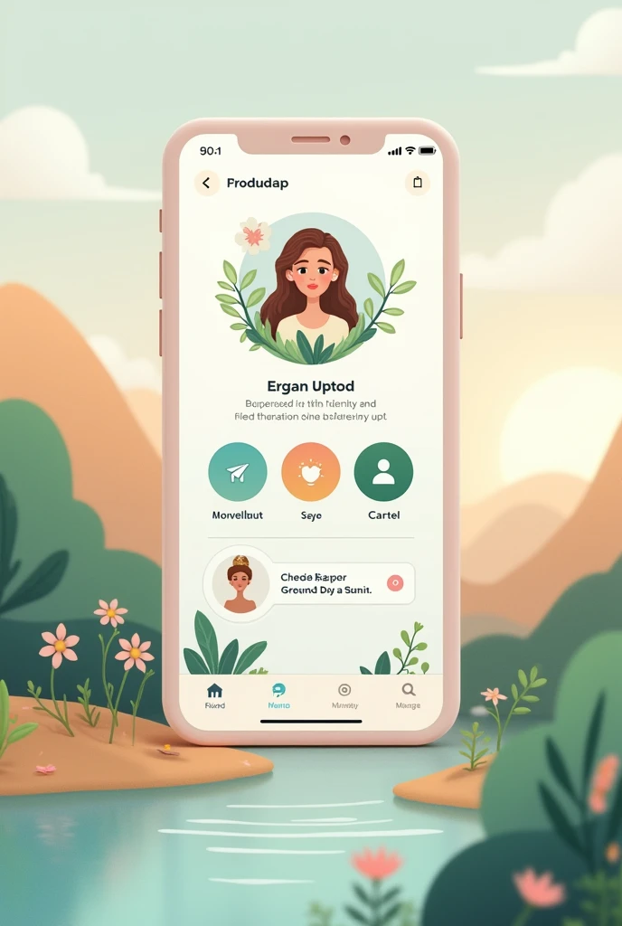 Help me generate images that represent the prototype of a mental health app called SERENA
