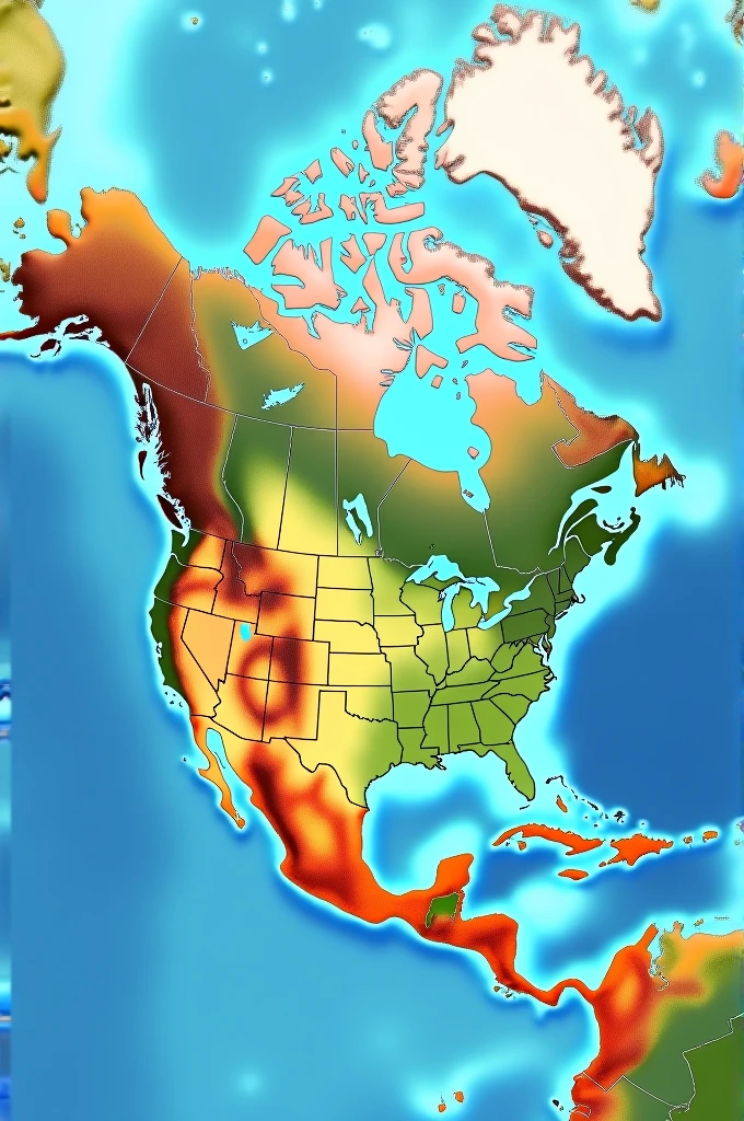 Locate the United States on a map and indicate that it is in the northern temperate zone in Spanish