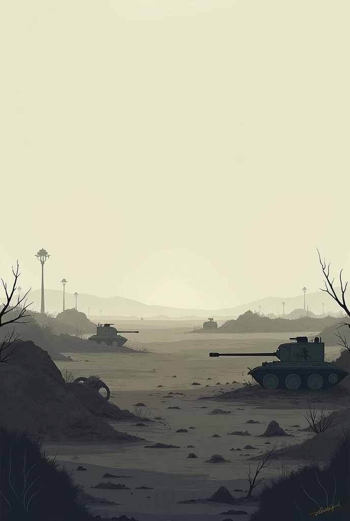 generates a flat empty war battlefield from a low perspective