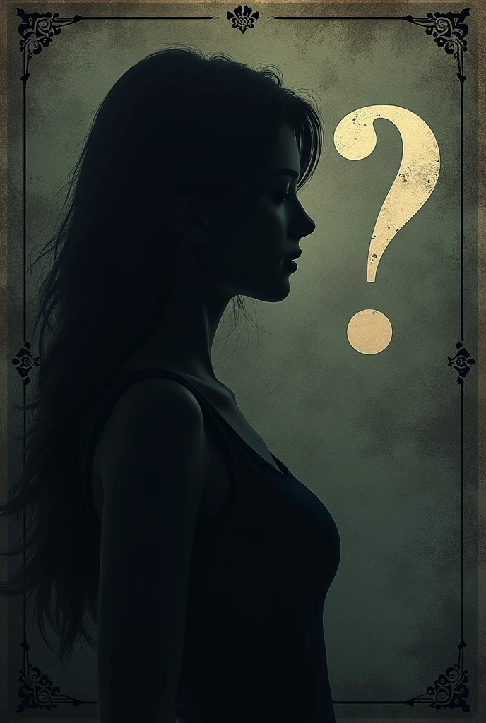 I want you to create a template like dark to create the characters with those roles. Type you put in the character sheet template. card. And you put a little box with the shadow of someone's head and a question mark in it. That is, as a protected identity. And then you put down “Character Role”. And on the other side of the card you put "Who is it??”. in Spanish. And you leave room for me to fill in the gaps. Make a shadow or silhouette of a girl.