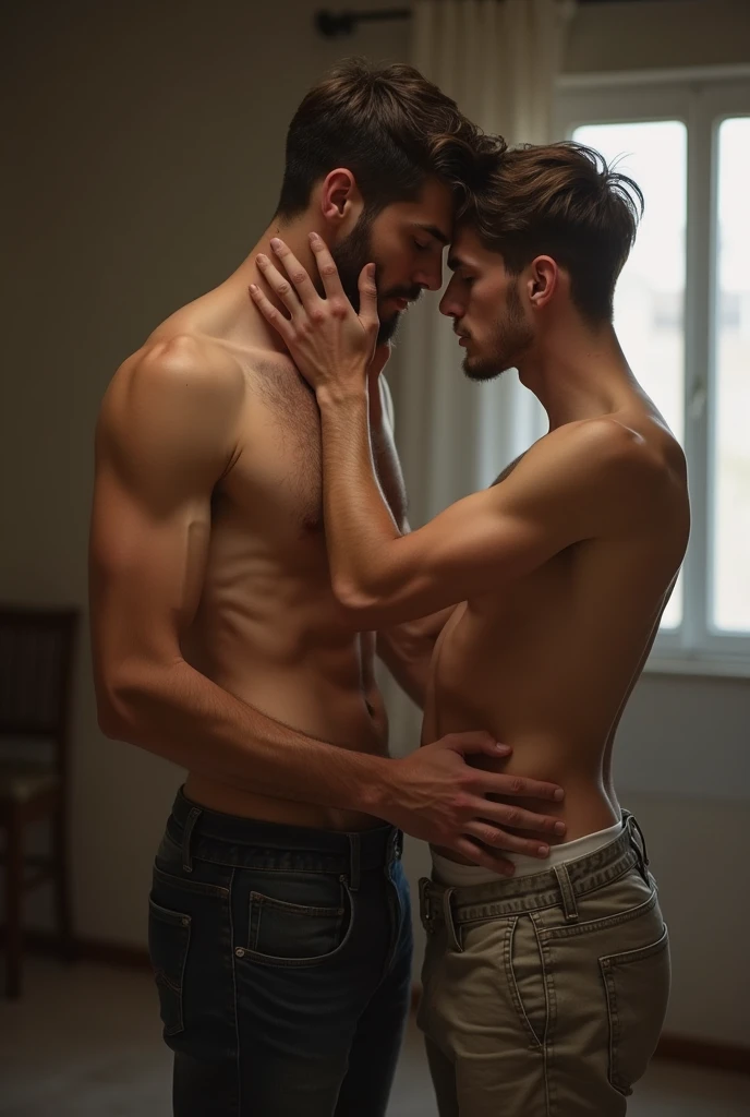 A tall and strong handsome boy fucking another smaller boy please I want them to have sex
