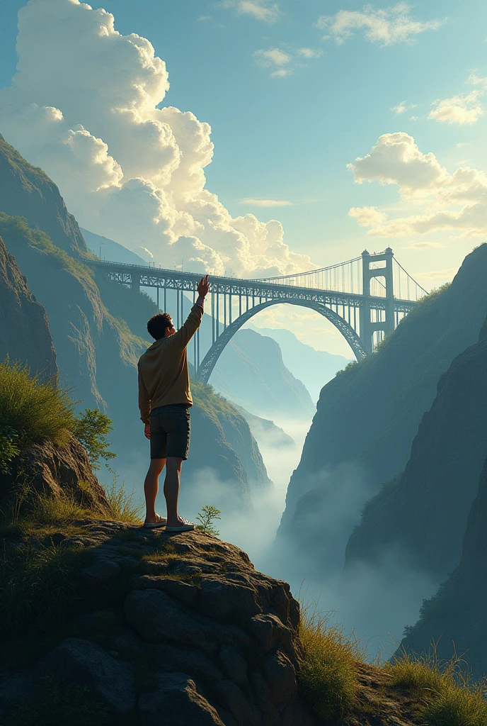 Reaching for greater heights concept art with bridge