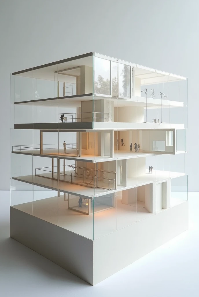 Based on conceptual models of permeability, spatial connectivity and transparency, using planes and verticals, generates a conceptual architectural model in the shape of a horizontal parallelepiped, that clearly shows public, private and intermediate spaces.
