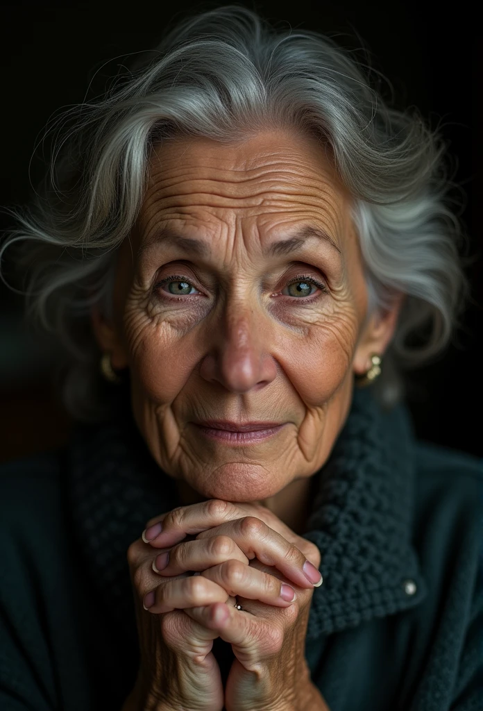 portrait of a 55yo woman perfect hands, perfect eyes, ultra detailed skin BREAK best quality, deep shadows, 8k, dslr, Kodak ektar 100, Fujifilm XT3, F4, 1/800s, ISO 100, RAW