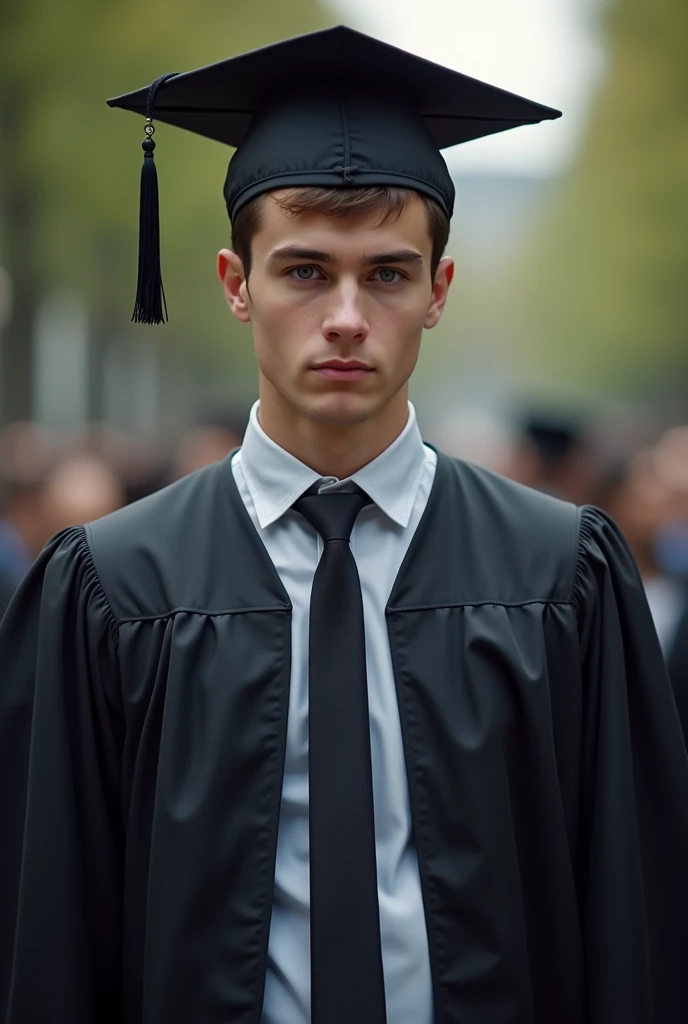 Make a man in graduation clothes who thinks he is superior