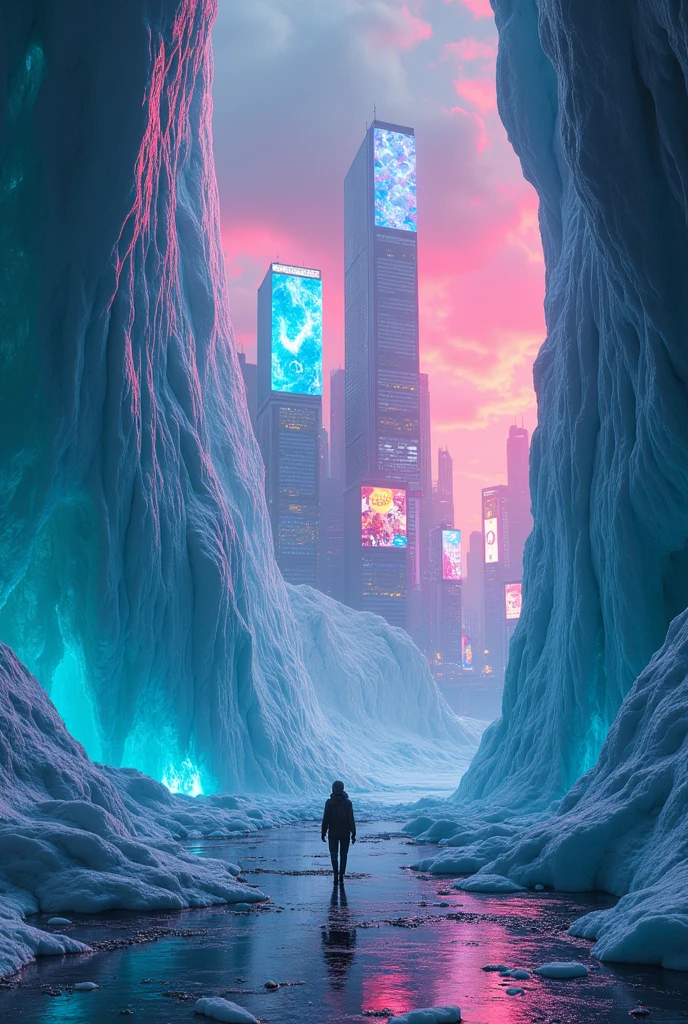Glaciers, caves, neon lights, urban billboards