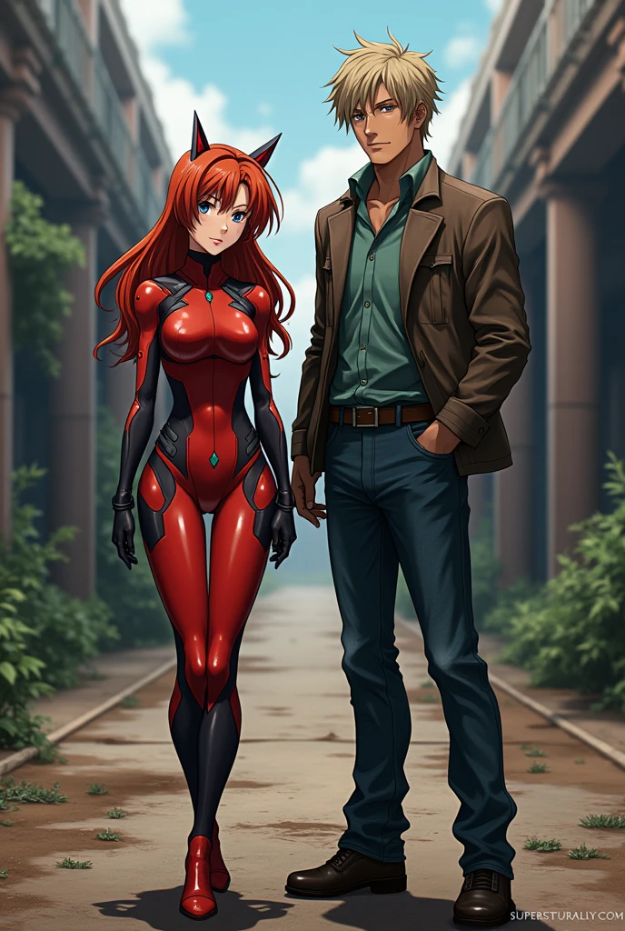 Asuka Langley Soryu com dean Winchester, realidade com anime
