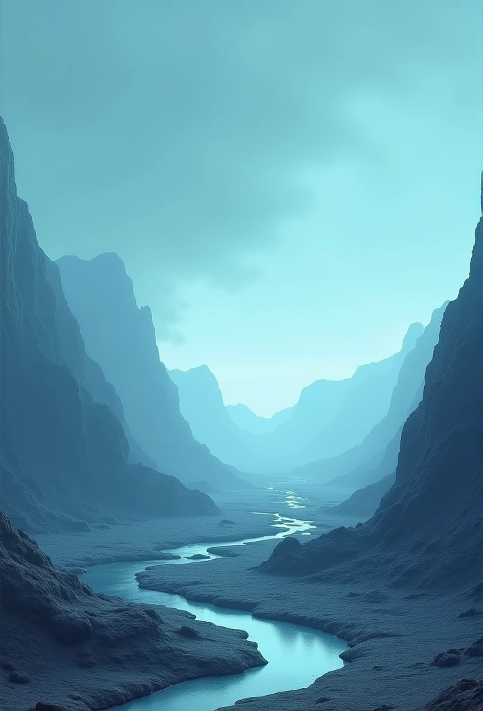 one world fixed color but softly light put on.The sky is unimaginable with fixed cold color land,in sharp contrast.