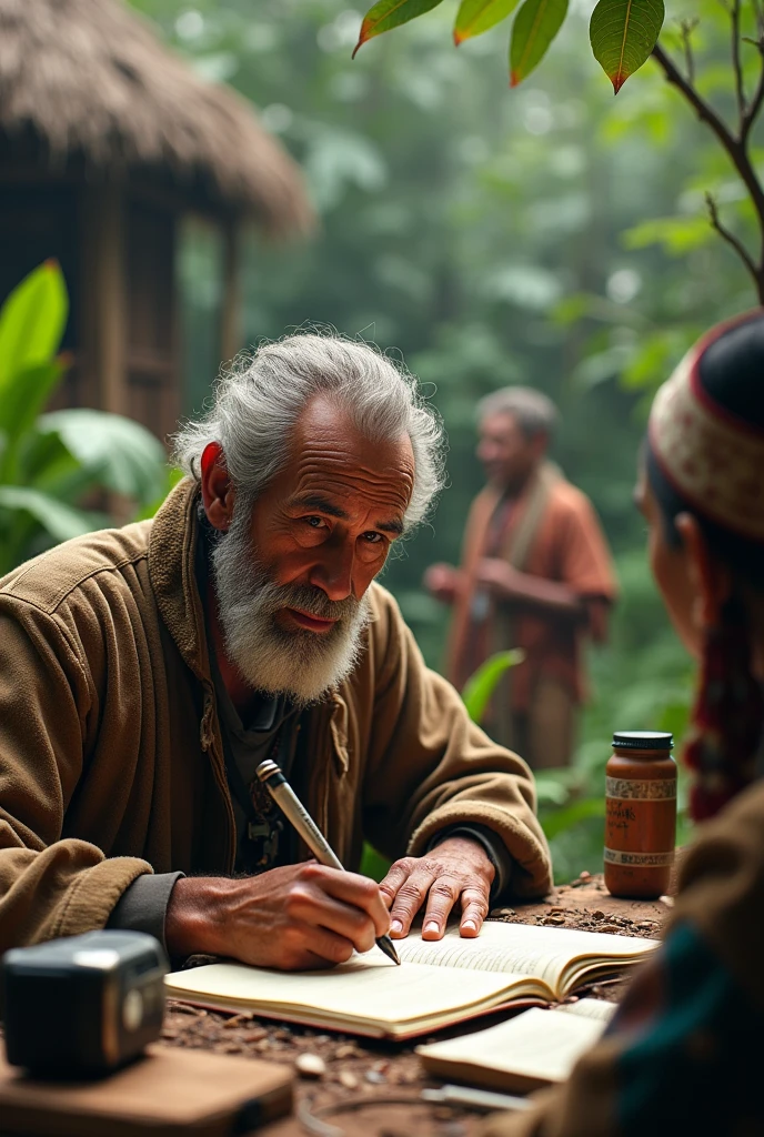 researcher of an indigenous community, doing his descriptive linguistic anthropology work 