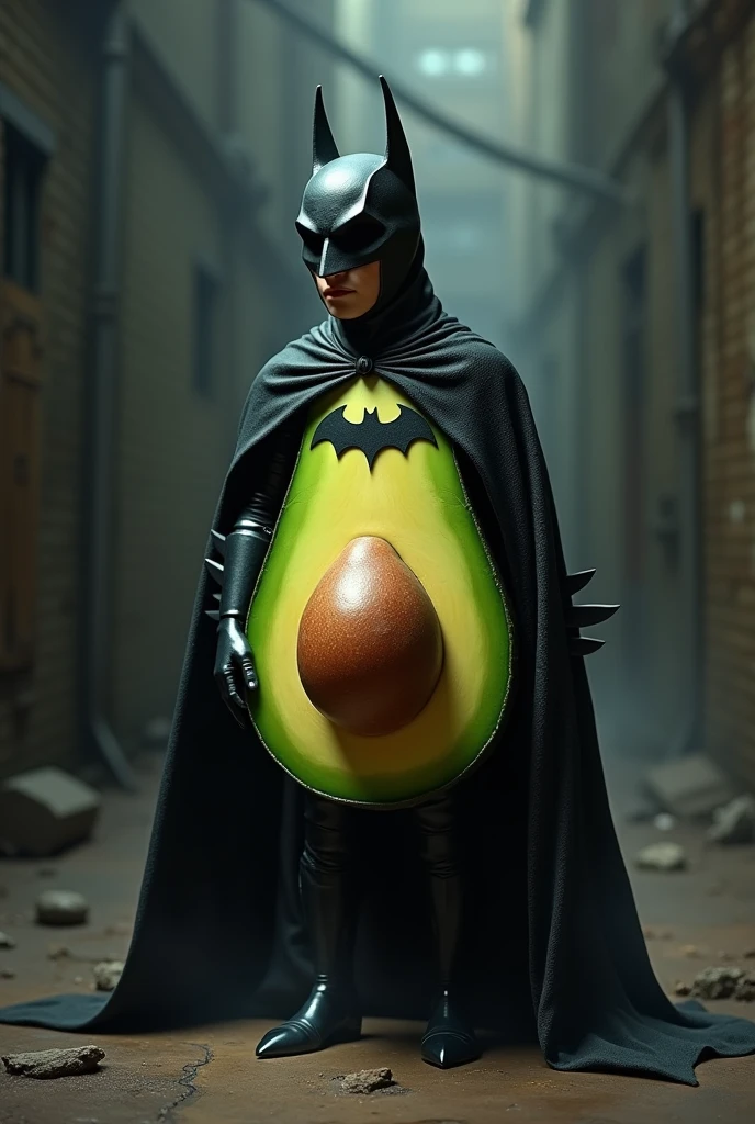 An avocado being batman