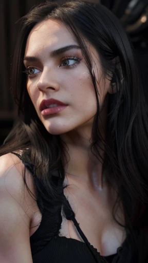 a beautiful young very pale woman with long black hair, wearing a too shorty black skirt, with mischievous expression, highly detailed facial gestures, very beautiful detailed eyes, high detailed face, photorealistic detailed face school setting, detailed face, elegant pose, dramatic lighting, photorealistic, vibrant colors, highly detailed, cinematic, masterpiece, ultra-detailed, naughty woman, highly detailed beautiful, angry face expression, evil facial gestures 4K, highly detailed eyes, highly detailed lips, highly dramatic front view focused, dramatic poses, photorealistic face, perfect body, high texturized skin exposed