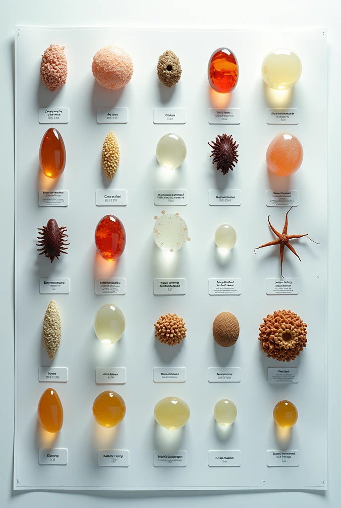 (him: sampling) Research chart with representative samples.