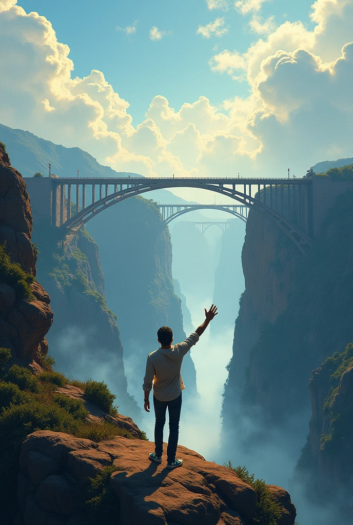 Reaching for greater heights concept art with bridge