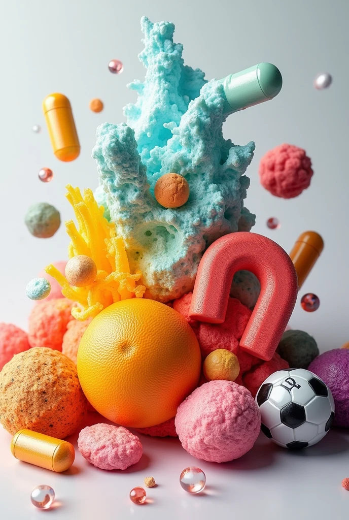 Generates a striking image of 18v and minerals (k,It is,D,A, VITAMIN C, COMPLIt isJO B, soccer, MAGNIt isSIO, MANGANIt isSO, Celenium and Zinc)
