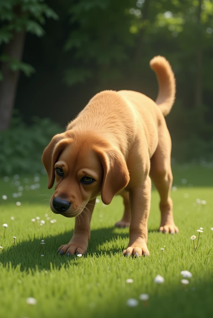 Create a pooping dog