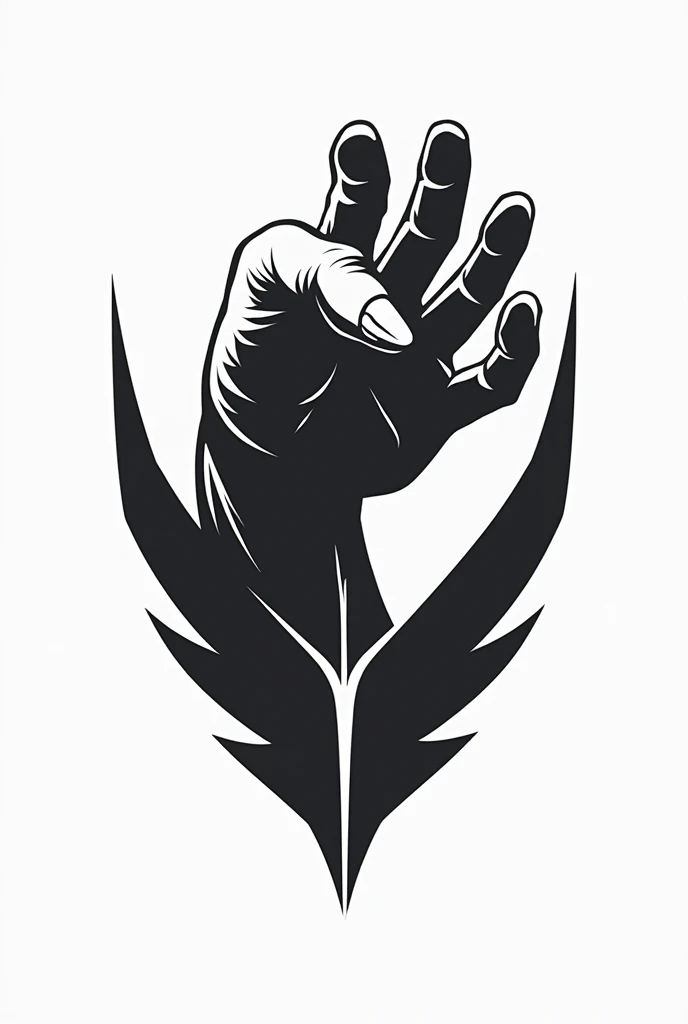 Make a badminton logo called a skyscraper whose logo is a hand clawing a shuttlecock