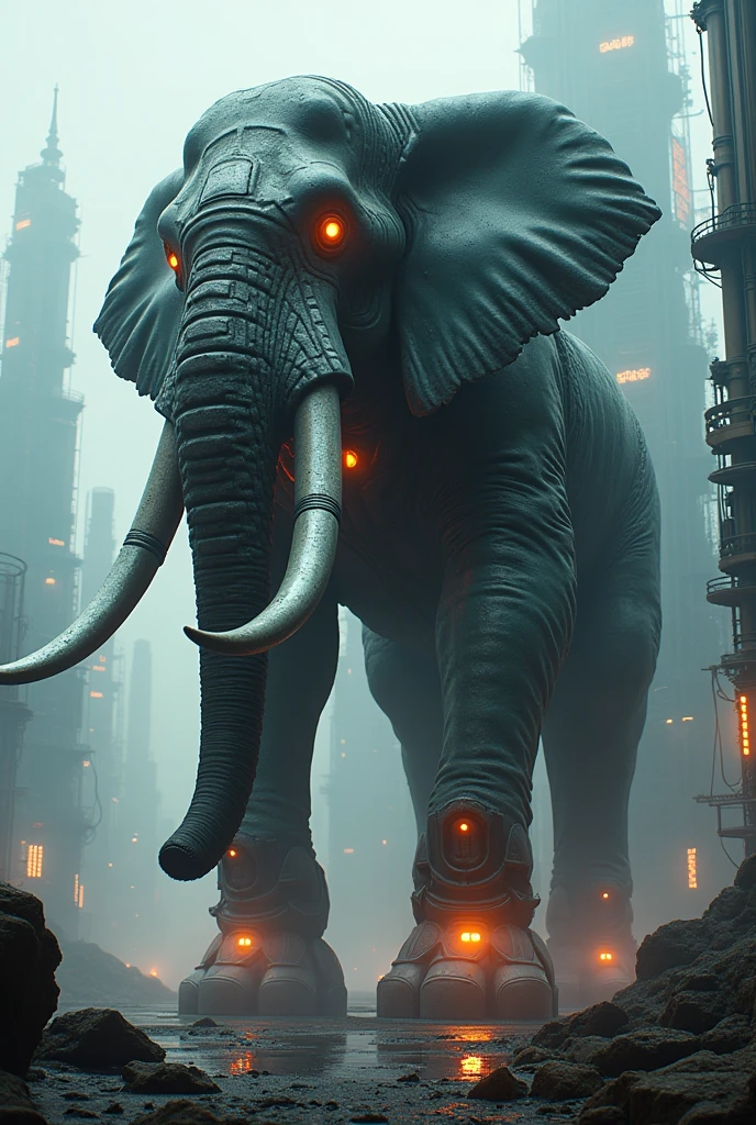 Elephant robot mix with big king kong