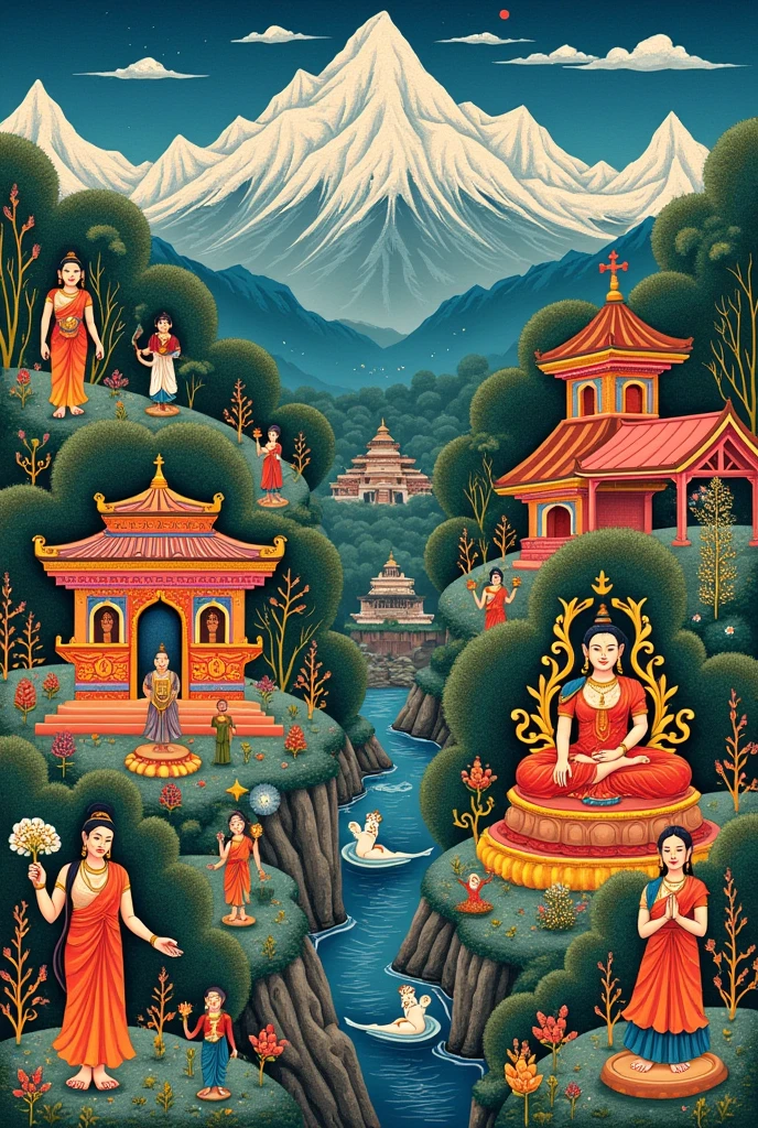 traditional maithali painting representing nepal