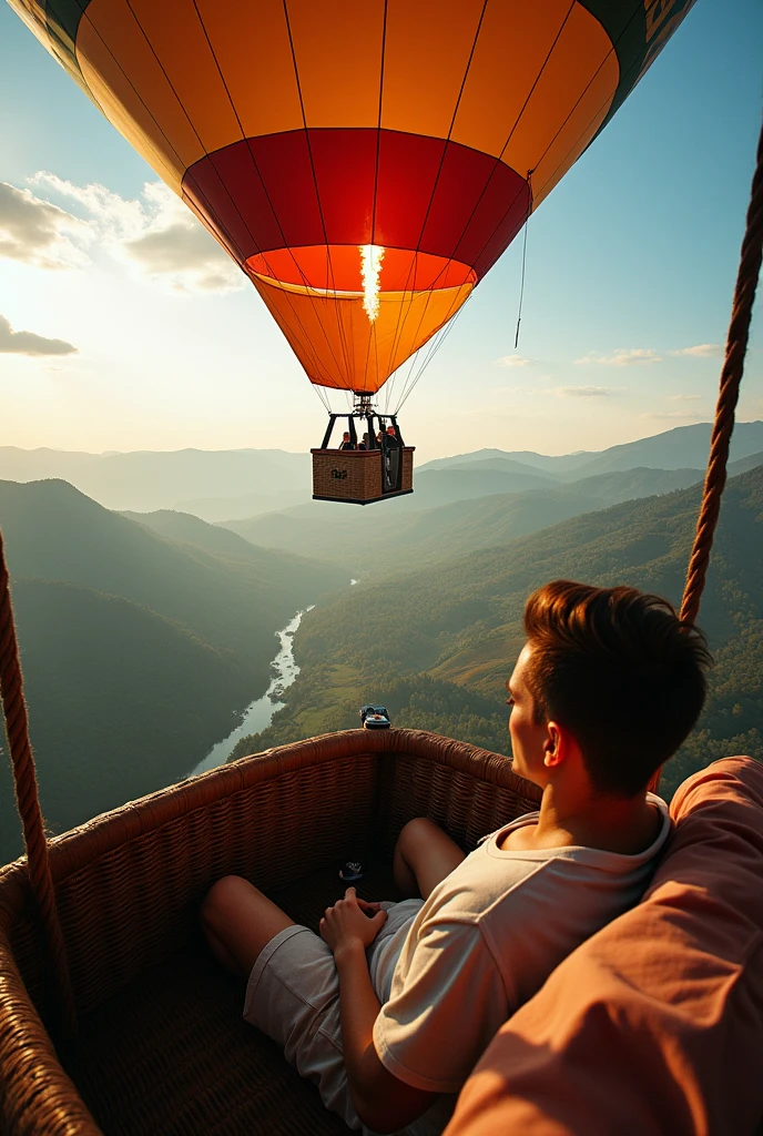 Photo from inside a hot air balloon
