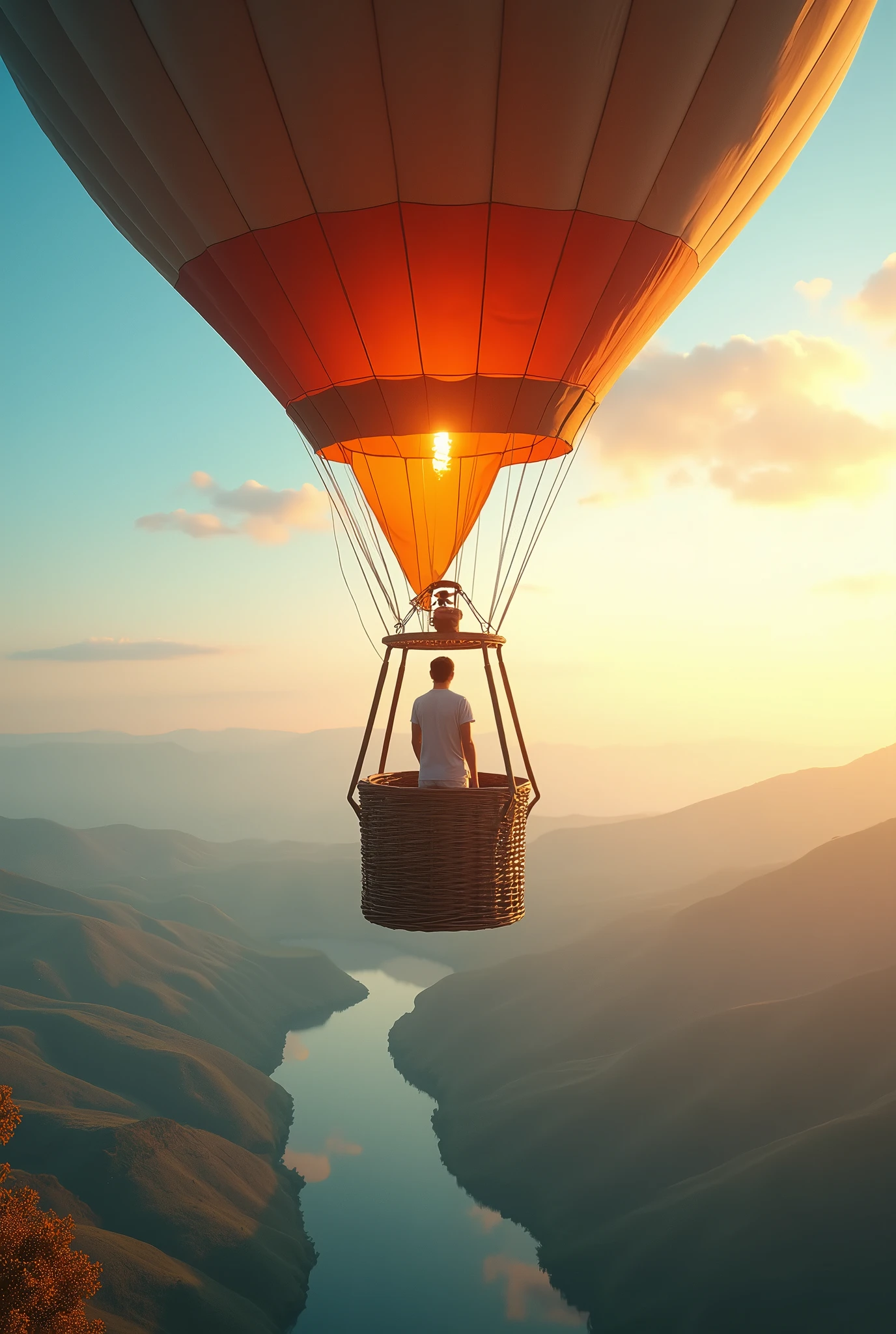 Photo inside a hot air balloon alone