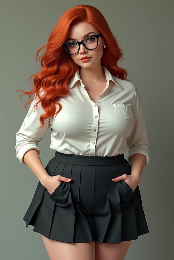 Bbw redhead glasses schoolgirl costume mature busty