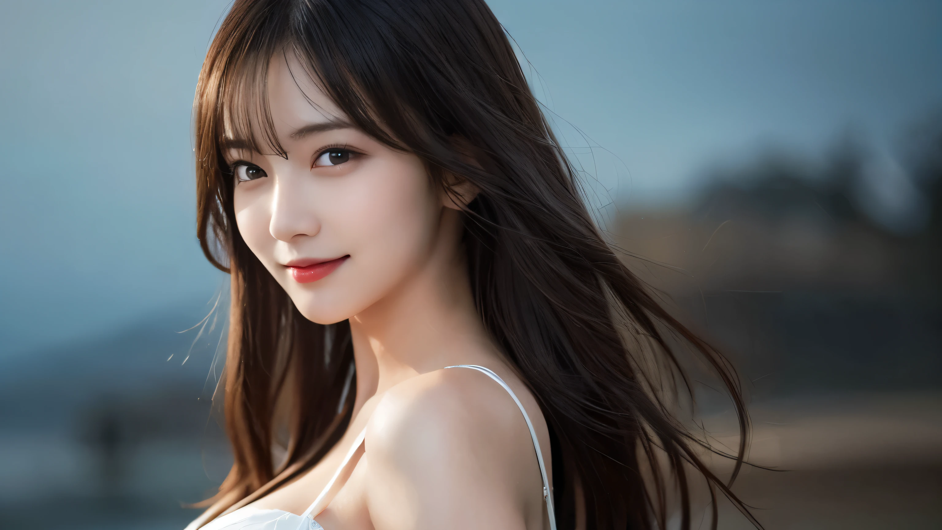 Highest quality, figure, Super detailed, In detail, High resolution, 8k wallpaper, Perfect dynamic composition, Beautiful attention to detail, Medium chest, Natural color lip, Random sexy poses,smile,、1 girl、Beaver,Long Hairstyles,dark
