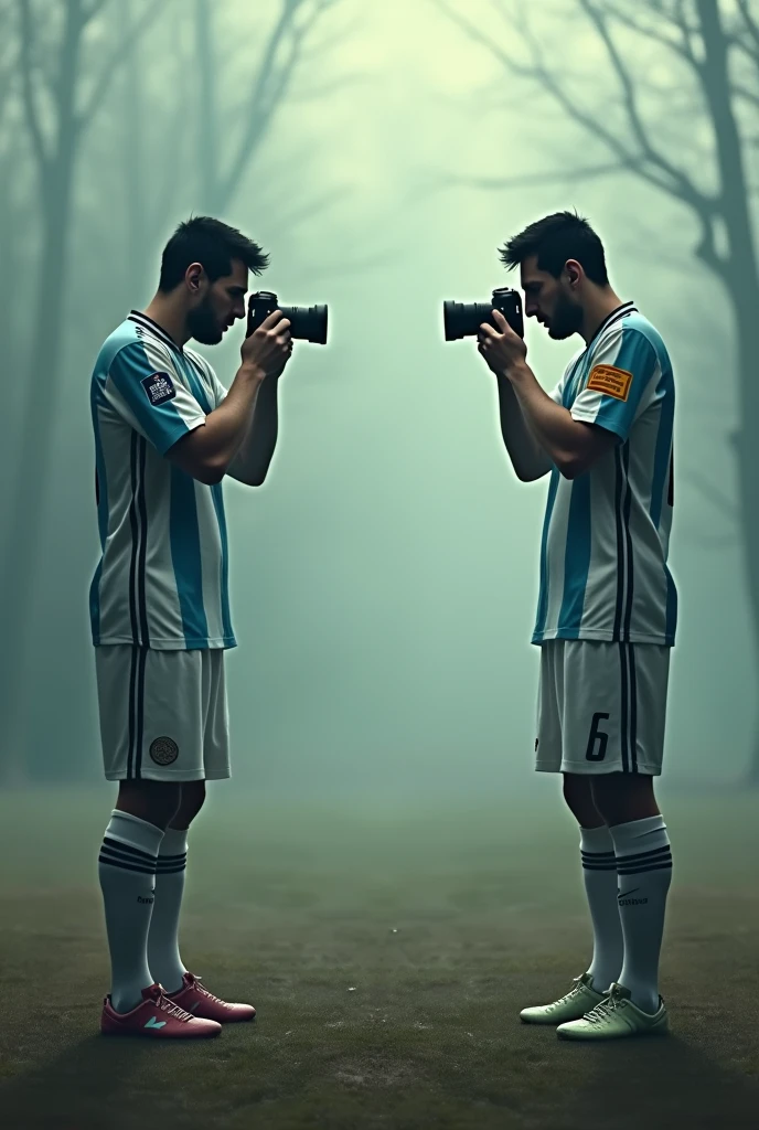 Messi is taking picture of another messi